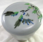 French Butter Dish with humming bird