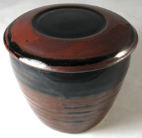 Brown and black French Butter Dish