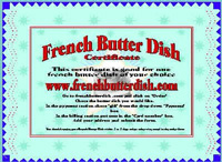 French Butter Dish Gift Certificate