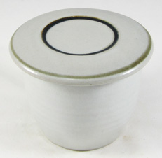 Stony white with green/brown French Butter Dish