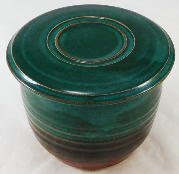 Teal and brown French Butter Dish