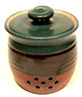 Teal and brown Garlic Keeper