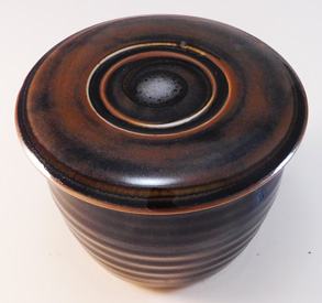 French Butter Dish with glaze variation Photo D