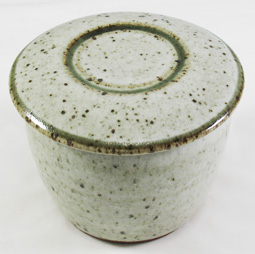 Stony Gray with green/brown French Butter Dish